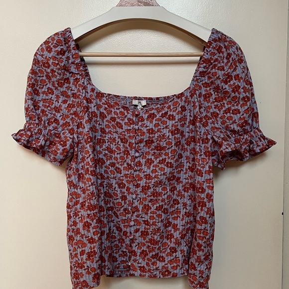 Madewell Kallie Button Front Smocked Top - Picture 6 of 10